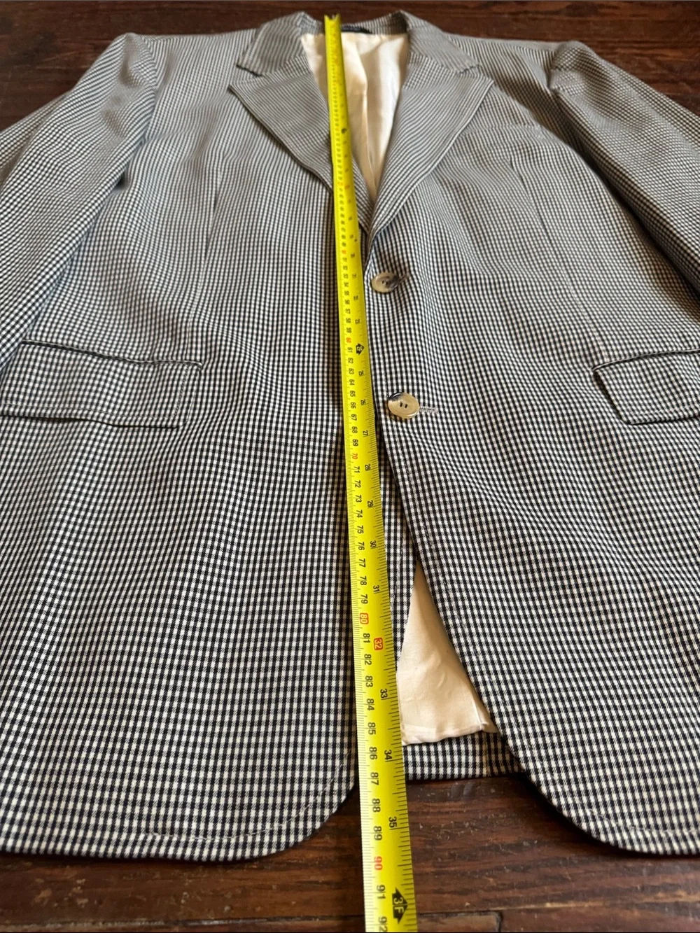 BOSS Hugo Boss Bodega Lightweight Black/White Check Lightweight Wool Blazer 46R